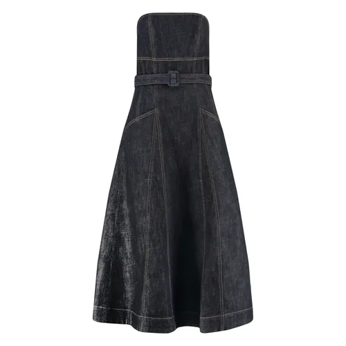 Denim Bandeau Midi Dress - Self Portrait - Modalova