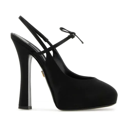 Black Satin High Heel Pumps - Dolce & Gabbana - Modalova
