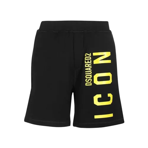 Black Logo Bermuda Shorts - Dsquared2 - Modalova