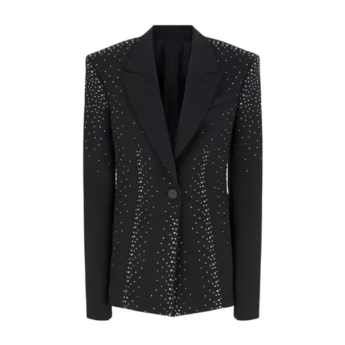Crystal Embellished Black Jacket - The Attico - Modalova