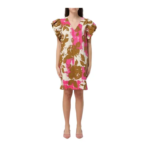 Floral Mini Dress Ruffled Sleeves - Liu Jo - Modalova