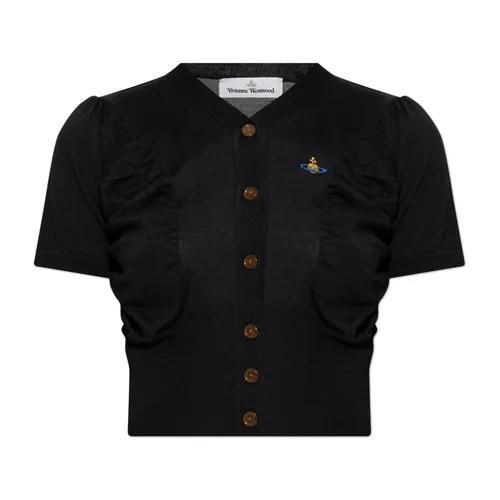 Wool Turtleneck Cardigan With Short Sleeves - Vivienne Westwood - Modalova