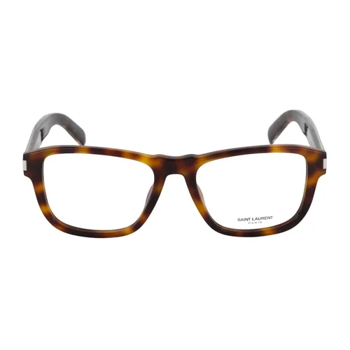 Rectangular Optical Glasses Havana Tortoise - Saint Laurent - Modalova