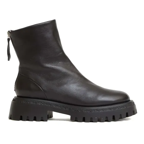 Stivaletto pelle nera cerniera dientro - Halmanera - Modalova