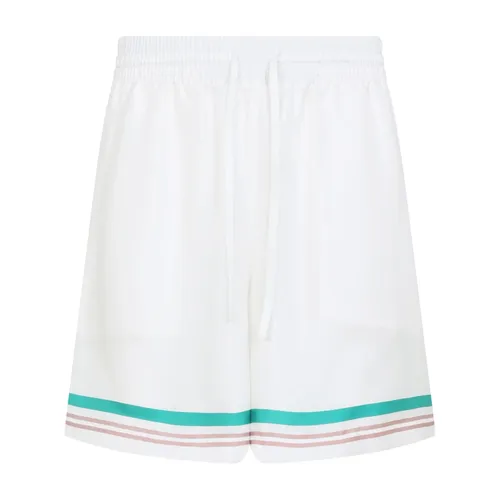White Silk Bermuda Shorts - Casablanca - Modalova