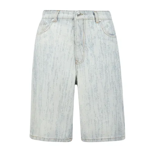 Destroyed Denim Bermuda Shorts - Msgm - Modalova