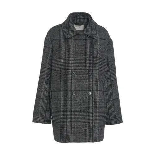 Oversized Double-Breasted Coat Black - Ottod'Ame - Modalova