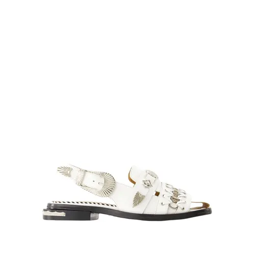 White Leather Open Pointed Sandals - Toga Pulla - Modalova