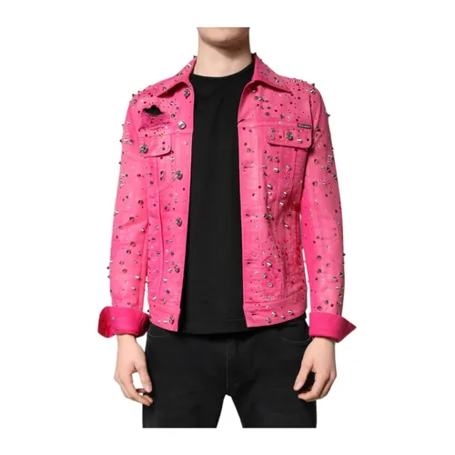 Crystal Embellished Denim Jacket - Dolce & Gabbana - Modalova