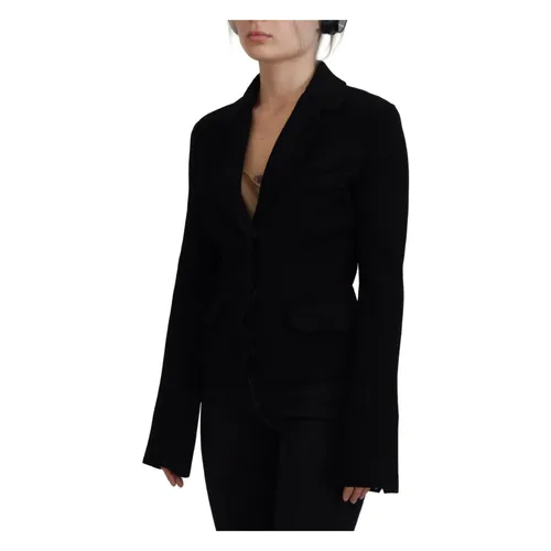Dolce Gabbana Black Button Cardigan Blazer Viscose Jacket - Dolce & Gabbana - Modalova