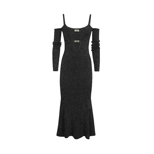 Geripptes Strickkleid mit Cut-Outs - Versace Jeans Couture - Modalova