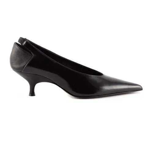 Black Shiny Leather Kitten Heel Pumps - Gia Borghini - Modalova
