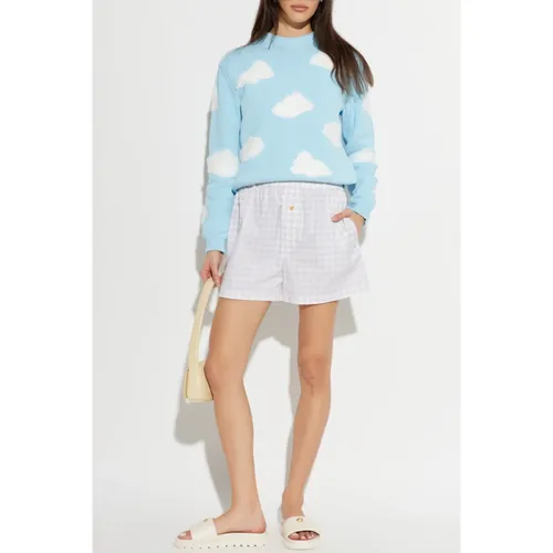 Archive Clouds Cotton Blend Pullover - Moschino - Modalova