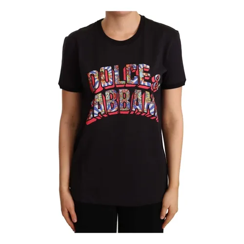 Black Logo Print T-Shirt - Dolce & Gabbana - Modalova