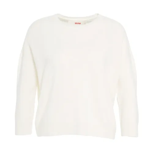 Cashmere Round Neck Sweater Bianco - MVM - Modalova