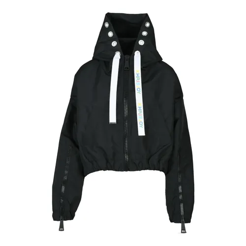 Crop Jacket with Zipper and Pockets - Khrisjoy - Modalova