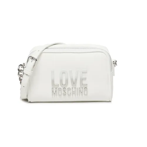 Weiße Umhängetasche mit Reißverschluss - Love Moschino - Modalova