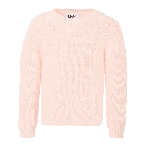 Pink Cotton Sweater with Crew Neck - Molo - Modalova