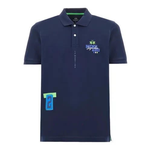 Blue Polo Shirt Map608 - La Martina - Modalova