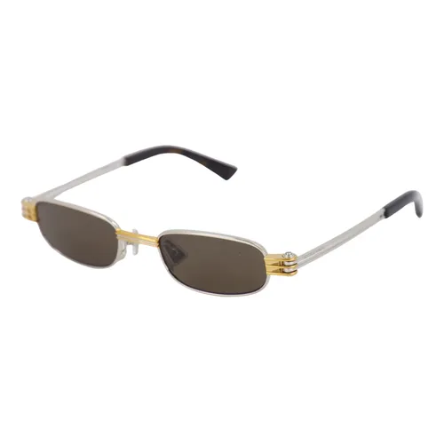 Rectangle Silver Sunglasses - Bottega Veneta - Modalova