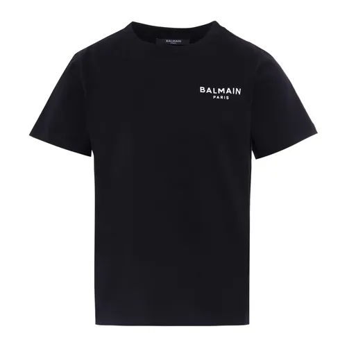 Black Short Sleeves Cotton T-Shirt - Balmain - Modalova