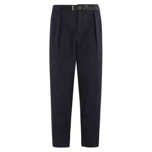 Black Cotton Pants with Adjustable Waist - White Sand - Modalova