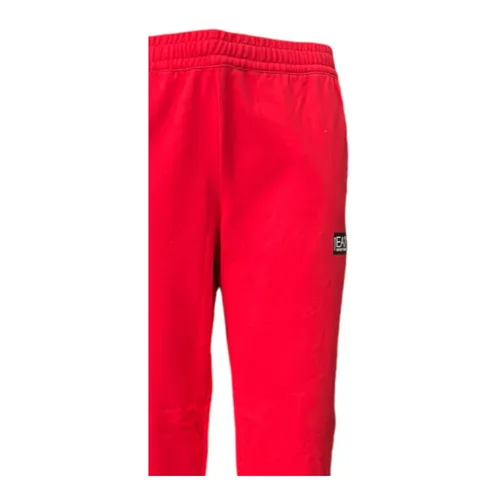 Red Men's Pants with Side Logo - Emporio Armani EA7 - Modalova