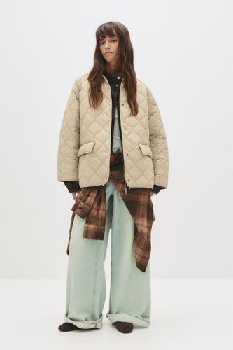 Veste Matelassée Col En Velours Côtelé - Pull&Bear - Modalova