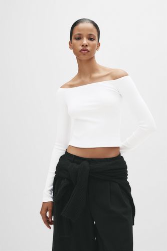 Top Bardot Côtelé - Pull&Bear - Modalova