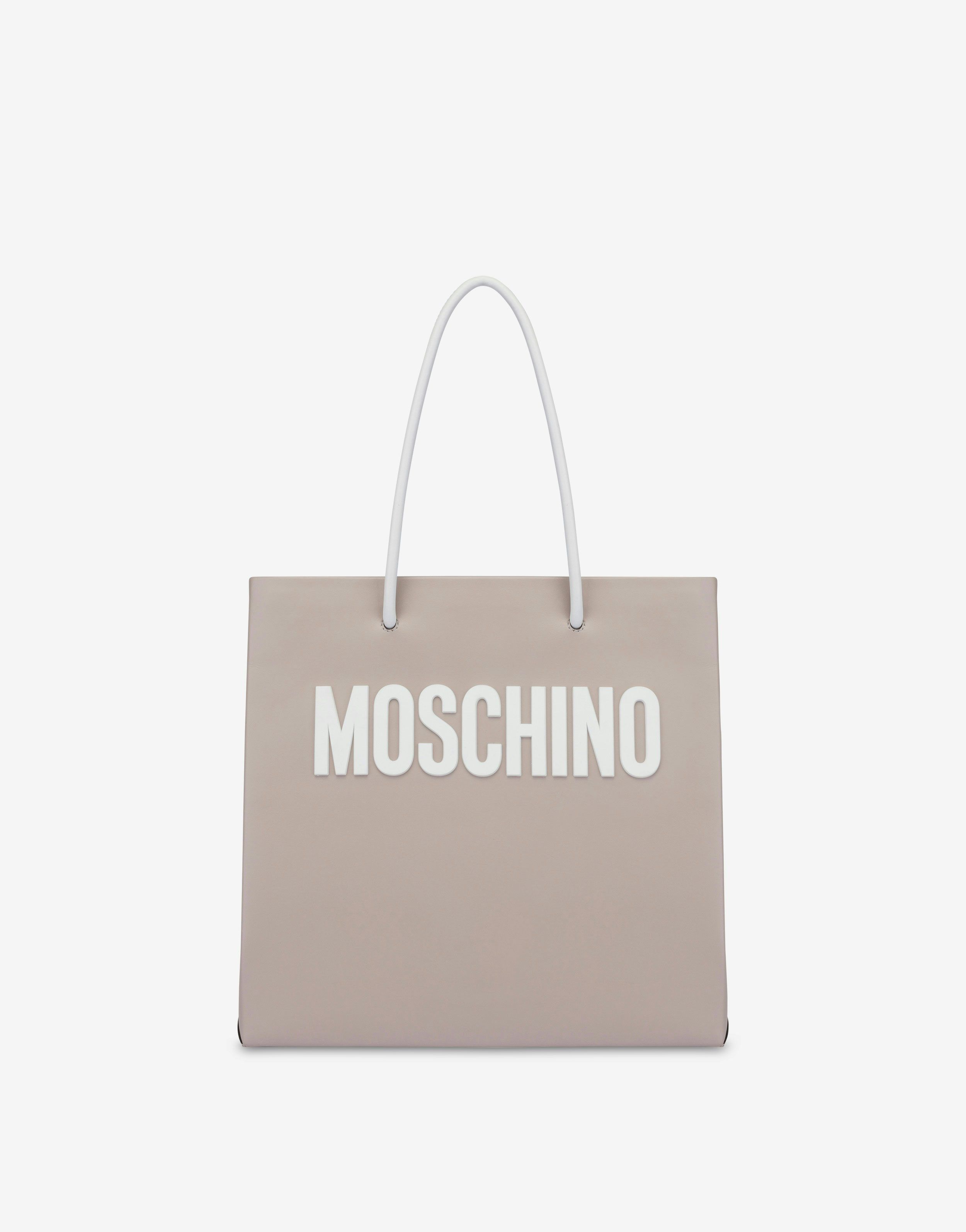 Shopper In Vitello Lettering Logo - Moschino - Modalova