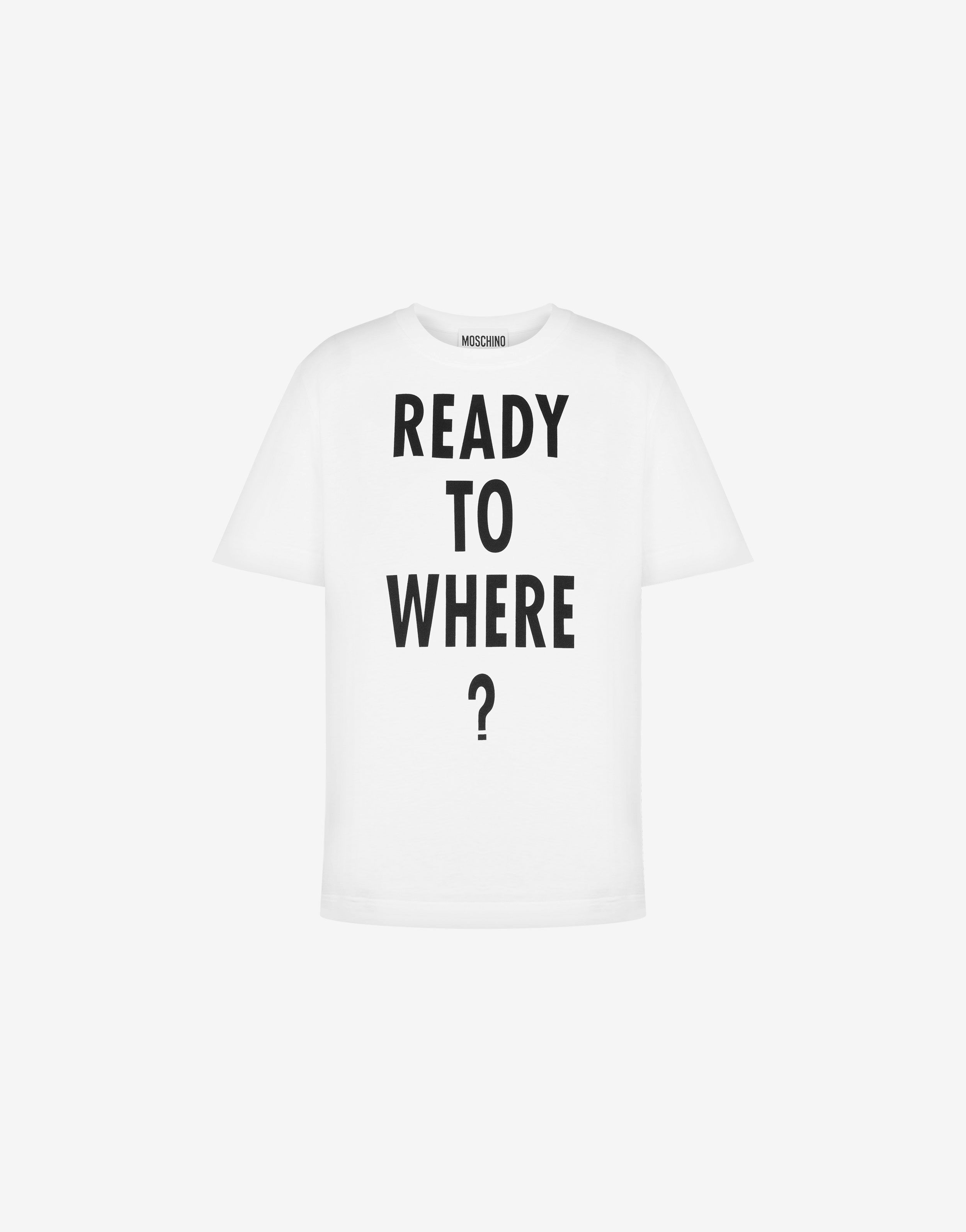 T-shirt In Jersey Ready To Where? - Moschino - Modalova