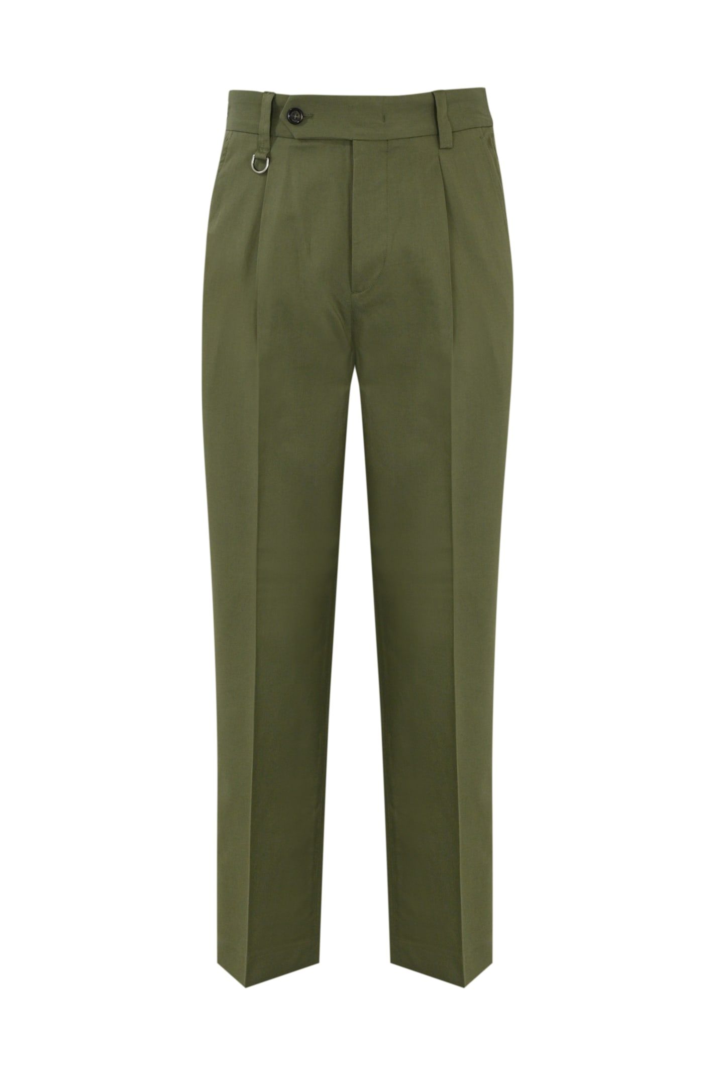 Chino Trousers With Pleats In Cotton Blend - Paolo Pecora - Modalova