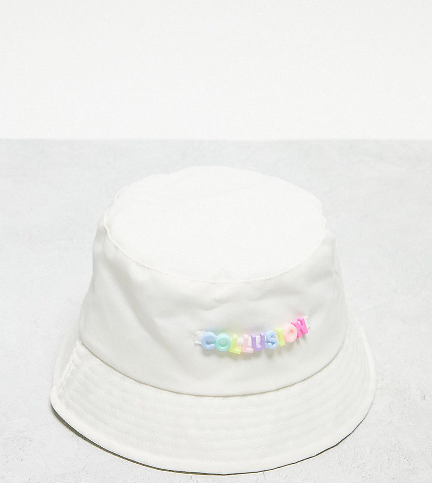 Unisex - Cappello da pescatore da festival in nylon con logo con perline - Collusion - Modalova