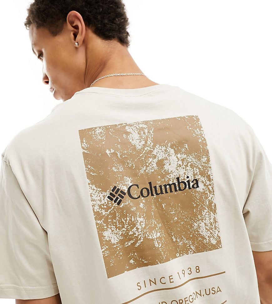 Barton Springs - T-shirt color pietra con stampa sul retro - In esclusiva per ASOS - Columbia - Modalova