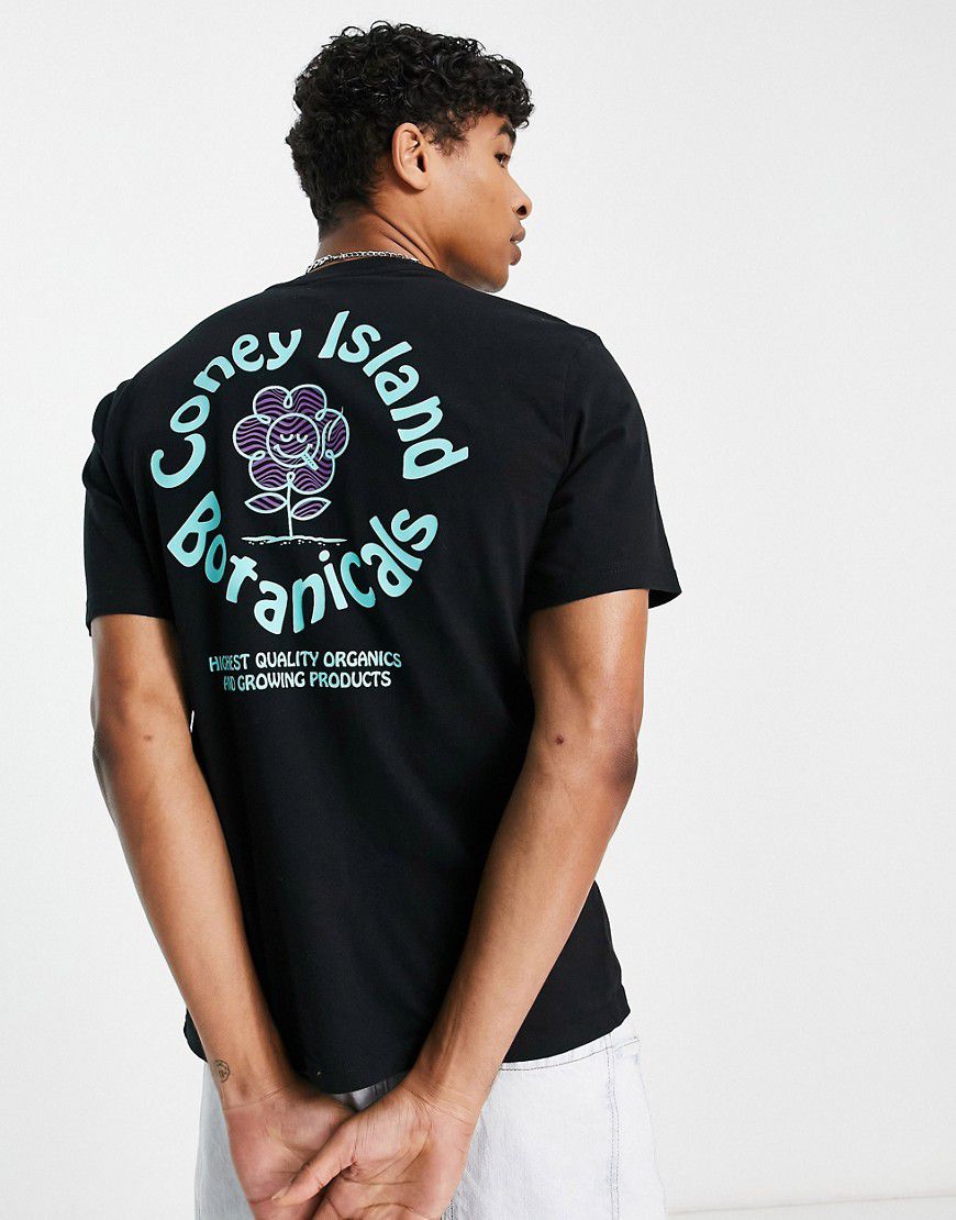 Botanicals - T-shirt nera con stampa sul davanti e sul retro - Coney Island Picnic - Modalova