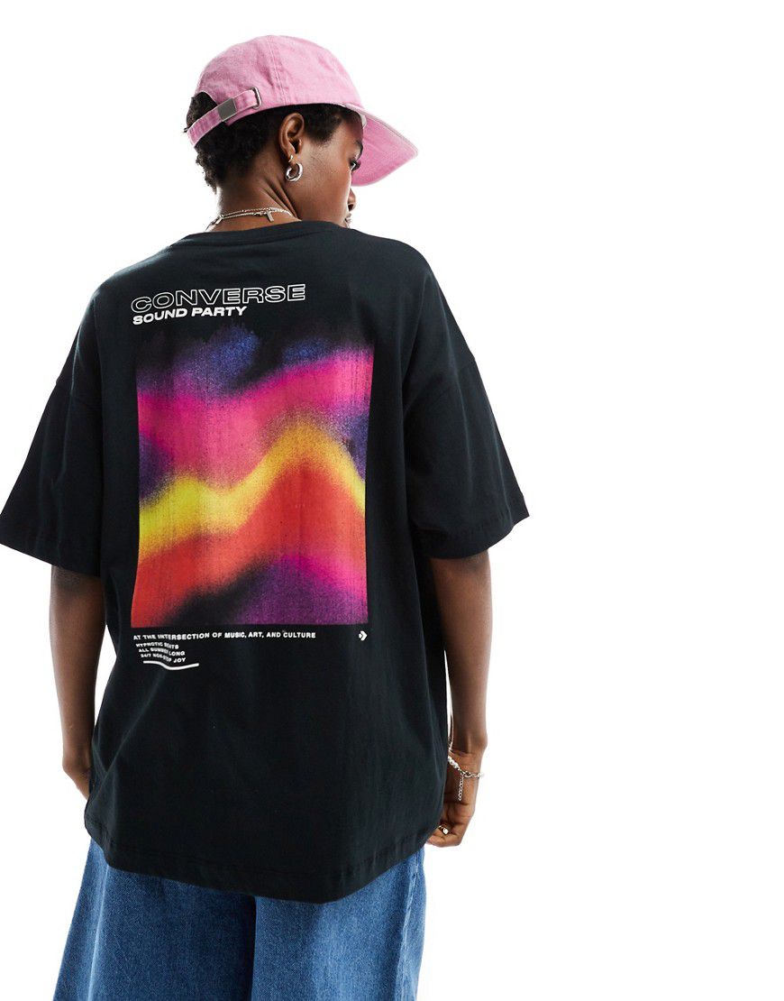 Colourful Sound Waves - T-shirt nera - Converse - Modalova