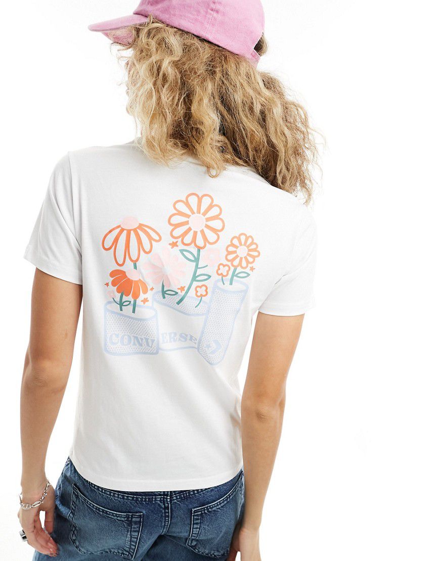 Spring Blooms - T-shirt bianca con stampa sul retro - Converse - Modalova