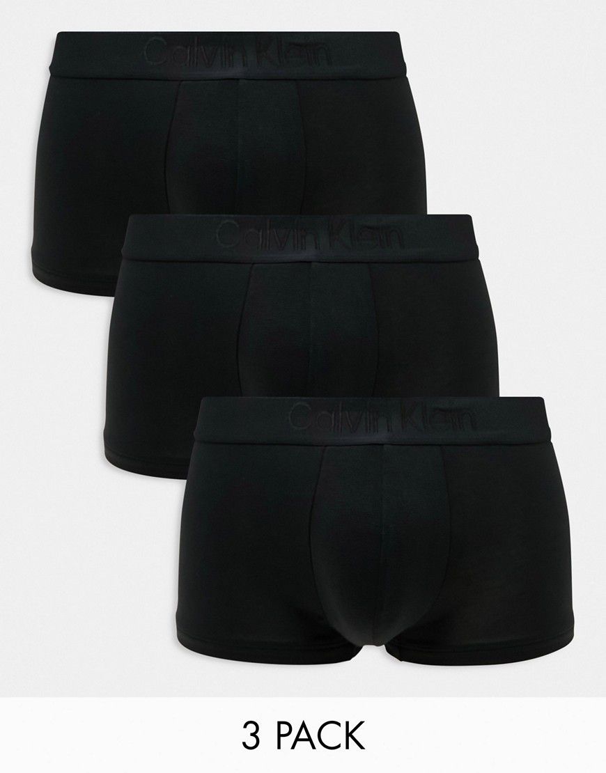CK Black - Confezione da 3 paia di boxer aderenti neri a vita bassa - Calvin Klein - Modalova