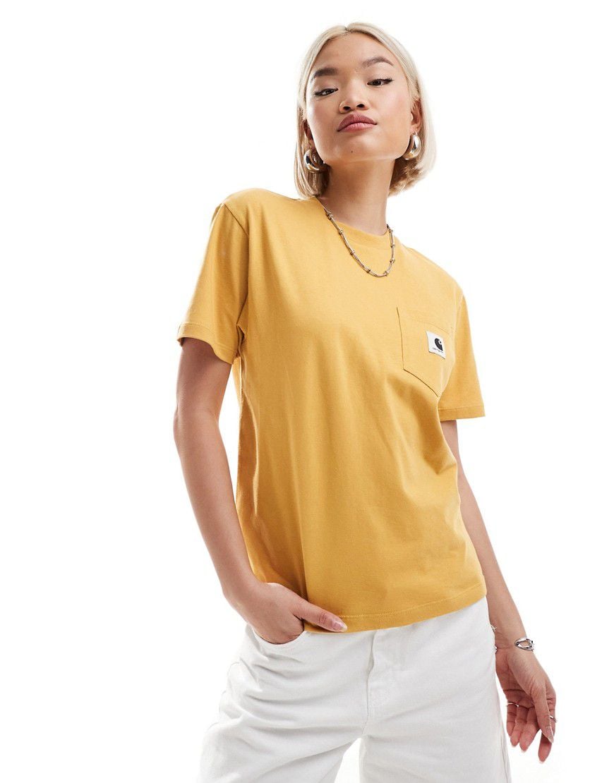 T-shirt gialla con tasca - Carhartt WIP - Modalova