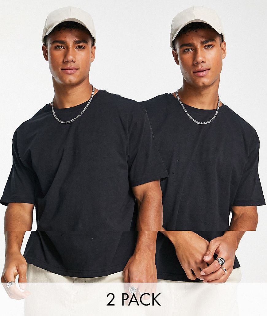 Confezione da 2 paia di t-shirt squadrate nere - Another Influence - Modalova