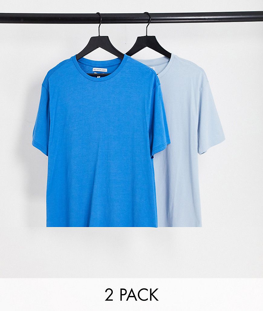 Confezione da 2 T-shirt squadrate blu e azzurra - Another Influence - Modalova