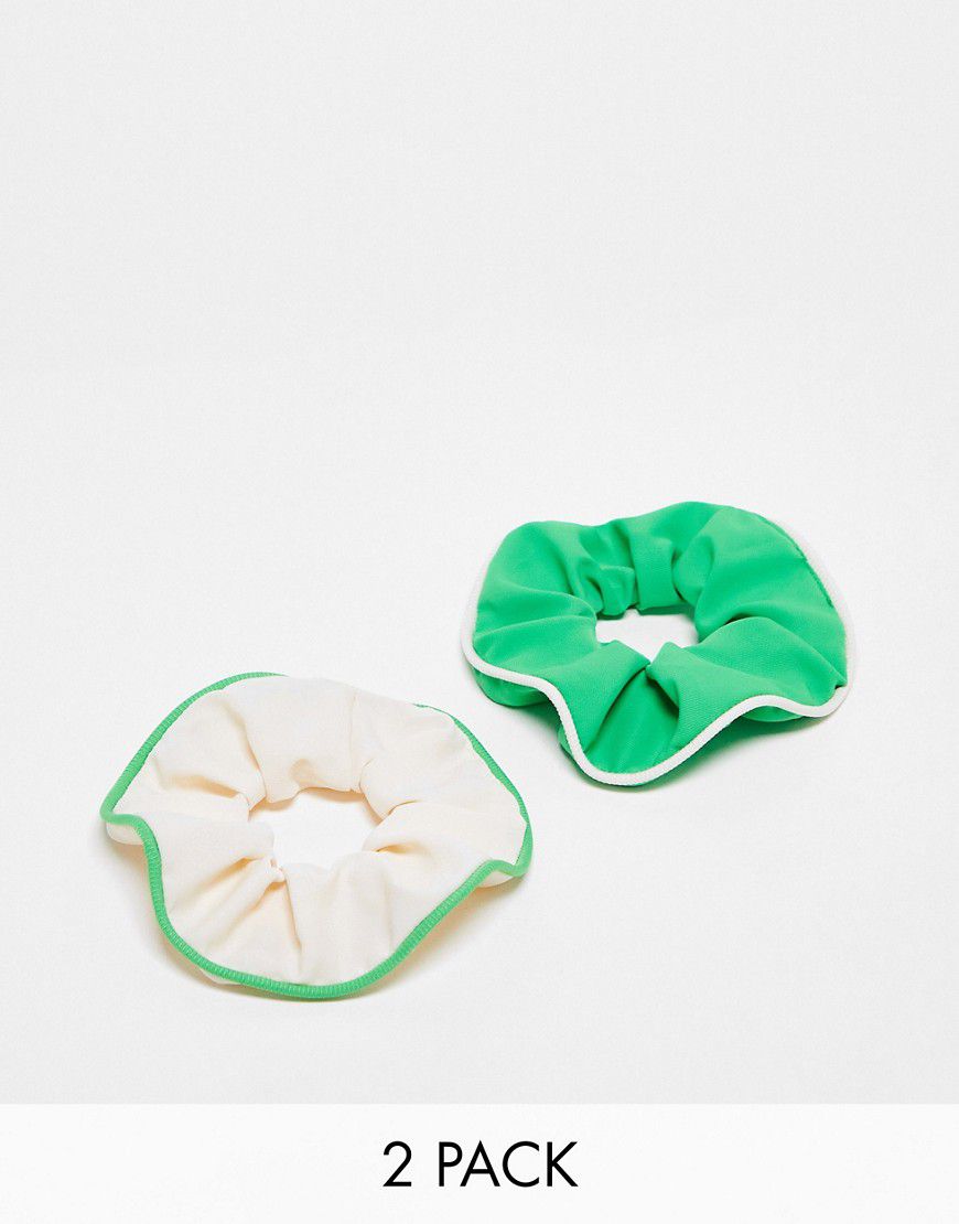 Confezione da 2 elastici per capelli verde/bianco con profili - Accessorize - Modalova
