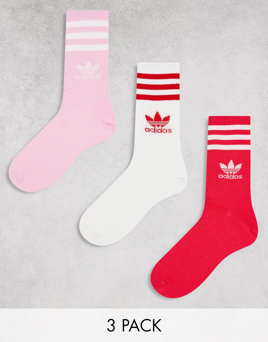 Confezione da 3 paia di calzini rosa - adidas Originals - Modalova