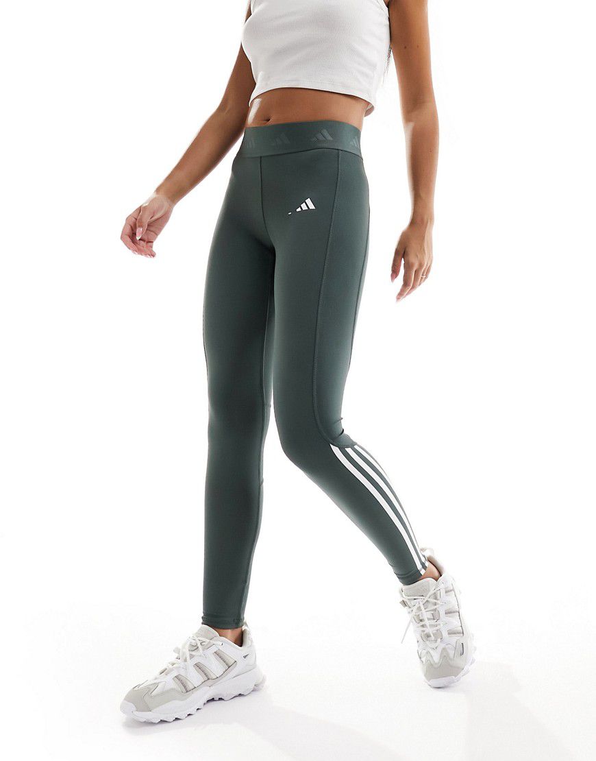Adidas - Training Hyperglam - Leggings lunghi verdi con pannelli a contrasto lucidi - adidas performance - Modalova