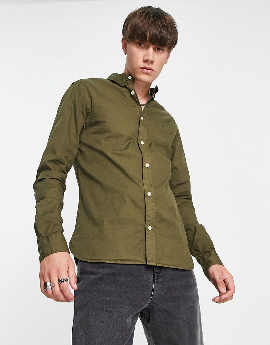 Hawthorne - Camicia elasticizzata color oliva - AllSaints - Modalova