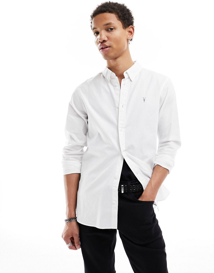 Hawthorne - Camicia elasticizzata bianca - AllSaints - Modalova