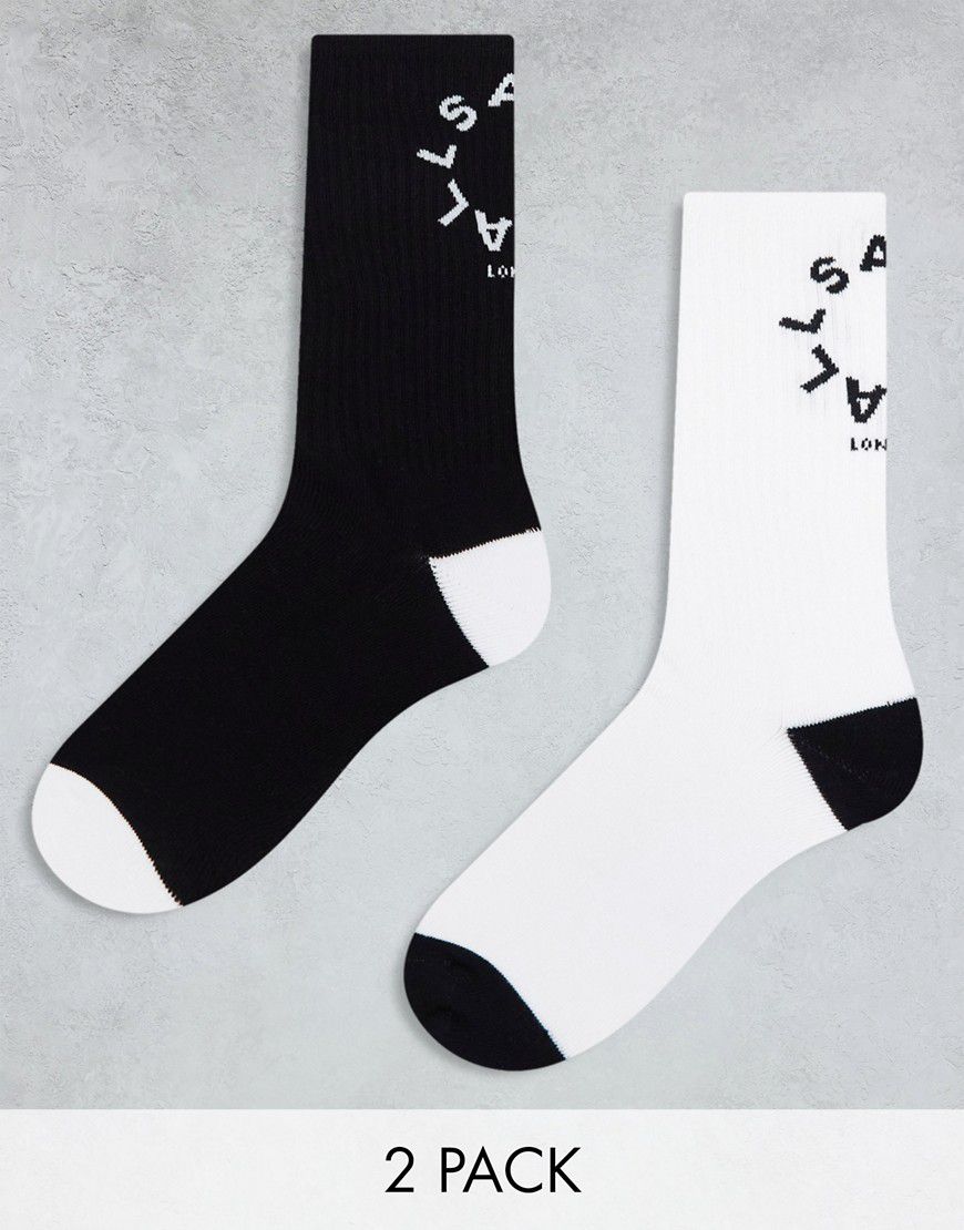 Tierra - Confezione da 2 paia di calzini bianchi e neri - AllSaints - Modalova