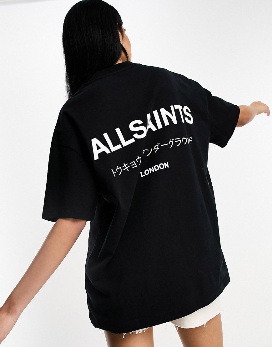 Underground - T-shirt oversize nera - AllSaints - Modalova