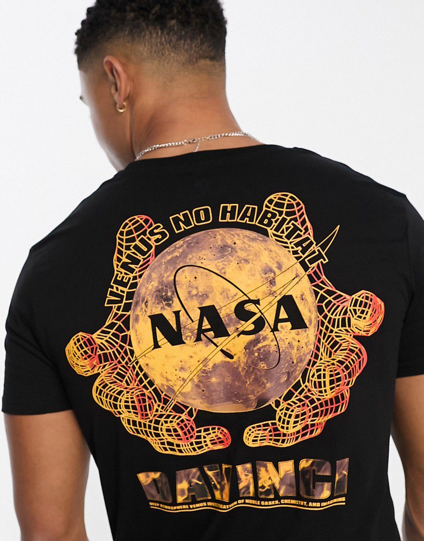 NASA DAvinci - T-shirt nera con stampa sul retro - Alpha Industries - Modalova