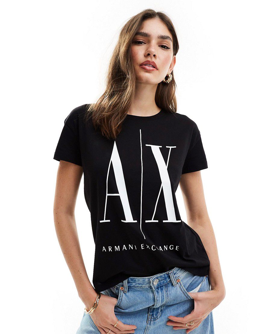T-shirt boyfriend nera - Armani Exchange - Modalova